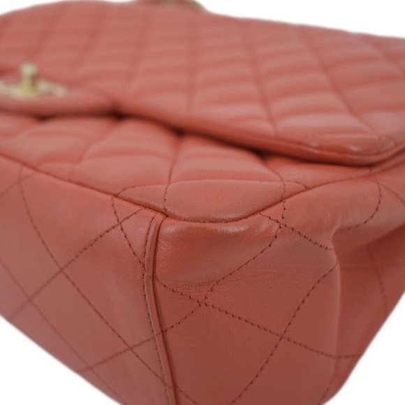 CHANEL Classic Maxi Single Flap Quilted Leather Shoulder Bag Red - Picture 9 of 14